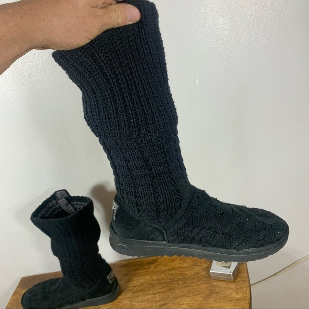 UGG Black Knit Button Boots - Picture 4 of 8